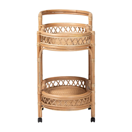 Modern European furniture - Natural Rattan Indoor/Outdoor Kitchen Cart - www.oroa.com