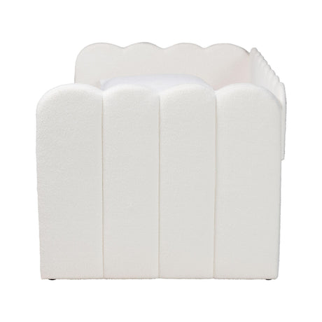 Modern European furniture - Cream Fabric Scalloped Daybed - www.oroa.com