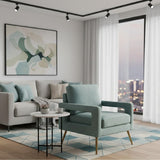 Modern European furniture - Velvet Open Armed Accent Chair - www.oroa.com