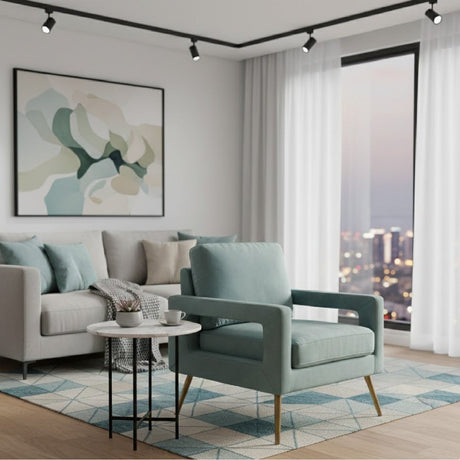 Modern European furniture - Velvet Open Armed Accent Chair - www.oroa.com