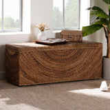 Modern European furniture - Handwoven Seagrass Storage Bench - www.oroa.com