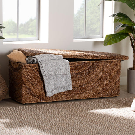 Modern European furniture - Handwoven Seagrass Storage Bench - www.oroa.com