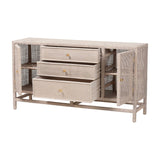Modern European furniture - Gray Rattan 3-Drawer Cabinet - www.oroa.com