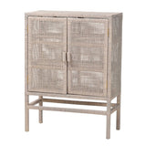 Modern European furniture - Gray Rattan 2-Door Cabinet - www.oroa.com