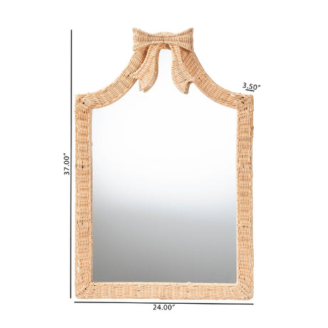 Modern European furniture - Rattan Bow Wall Mirror - www.oroa.com