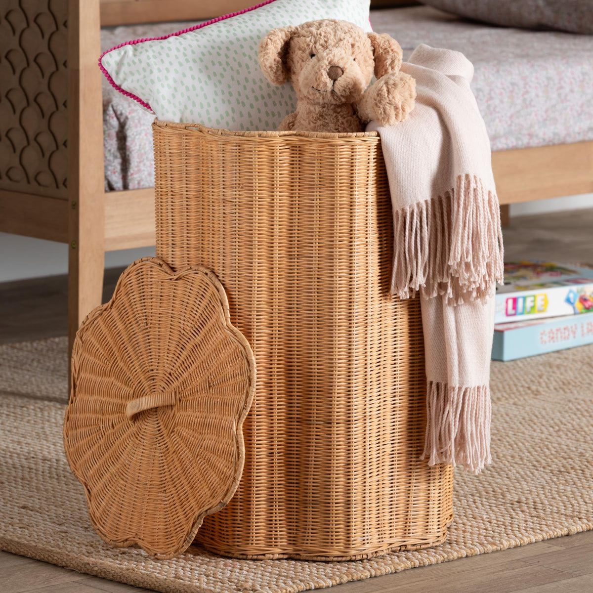 Modern European furniture - Rattan Scallop-Edge Laundry Hamper - www.oroa.com