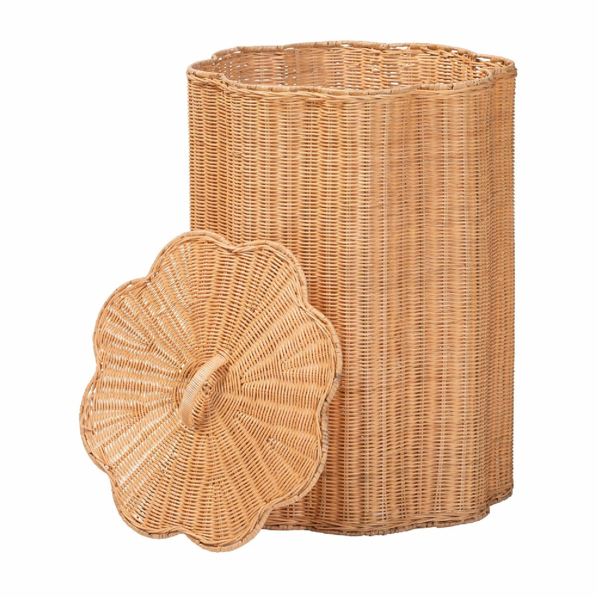 Modern European furniture - Rattan Scallop-Edge Laundry Hamper - www.oroa.com