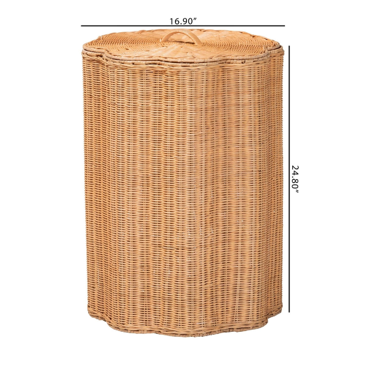Modern European furniture - Rattan Scallop-Edge Laundry Hamper - www.oroa.com