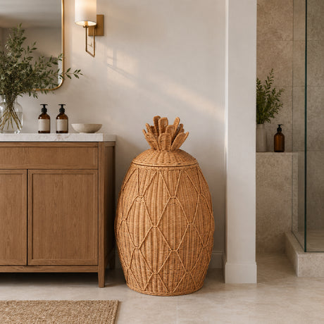 Modern European furniture - Handwoven Rattan Laundry Hamper - www.oroa.com