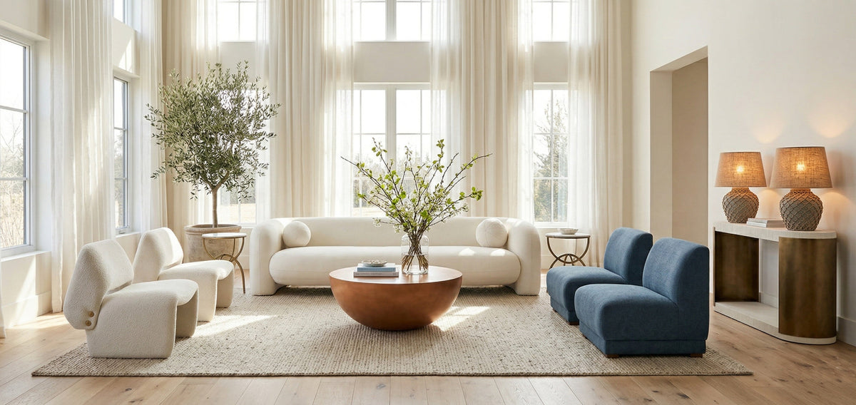 White 4-Seater Sofa | OROA Modern Khan