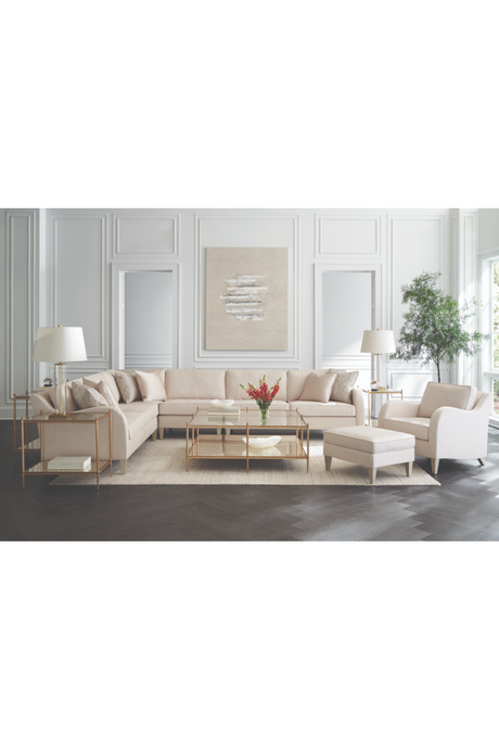 Cream Cushioned Ottoman | Caracole Victoriav | Oroa.com