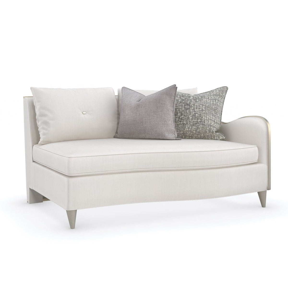 Modern European furniture - Cream Chenille Right-Armed Sofa - www.oroa.com