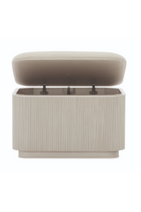 Beige Fluted Storage Ottoman | Caracole For The Love Of | Oroa.com