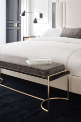 Gray Velvet Bench | Caracole Slim Line | Oroa.com