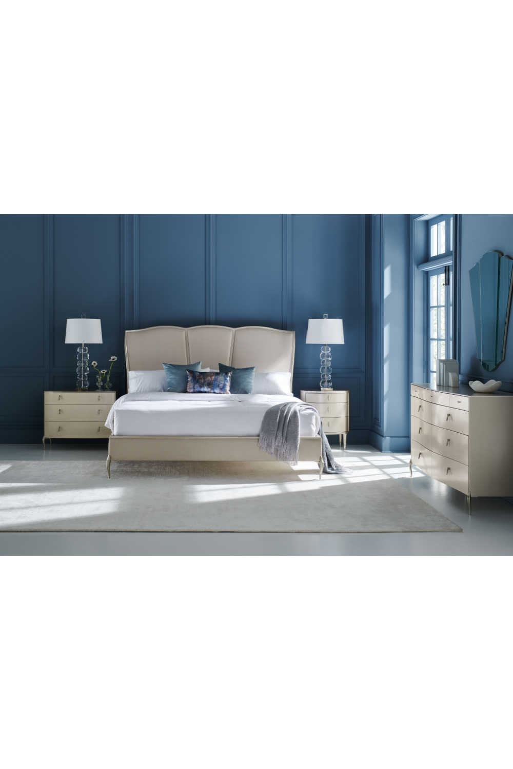 Silver Framed Modern Bed | Caracole Un-Deux-Trois | Oroa.com