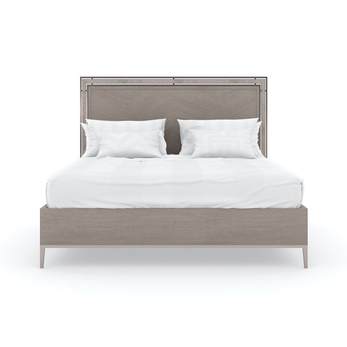 Wooden Herringbone Queen Bed | Caracole Serenity