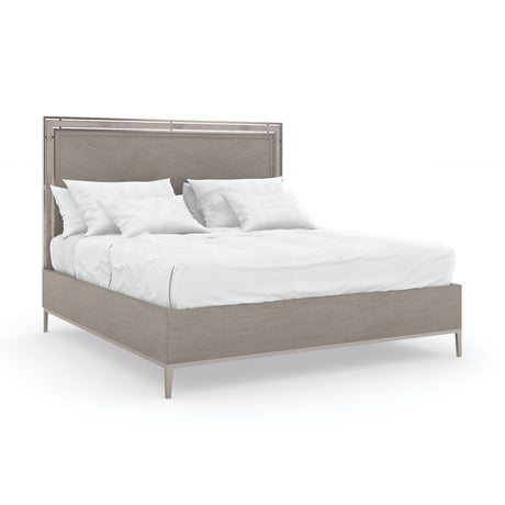 Wooden Herringbone Queen Bed | Caracole Serenity