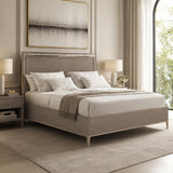 Wooden Herringbone Queen Bed | Caracole Serenity