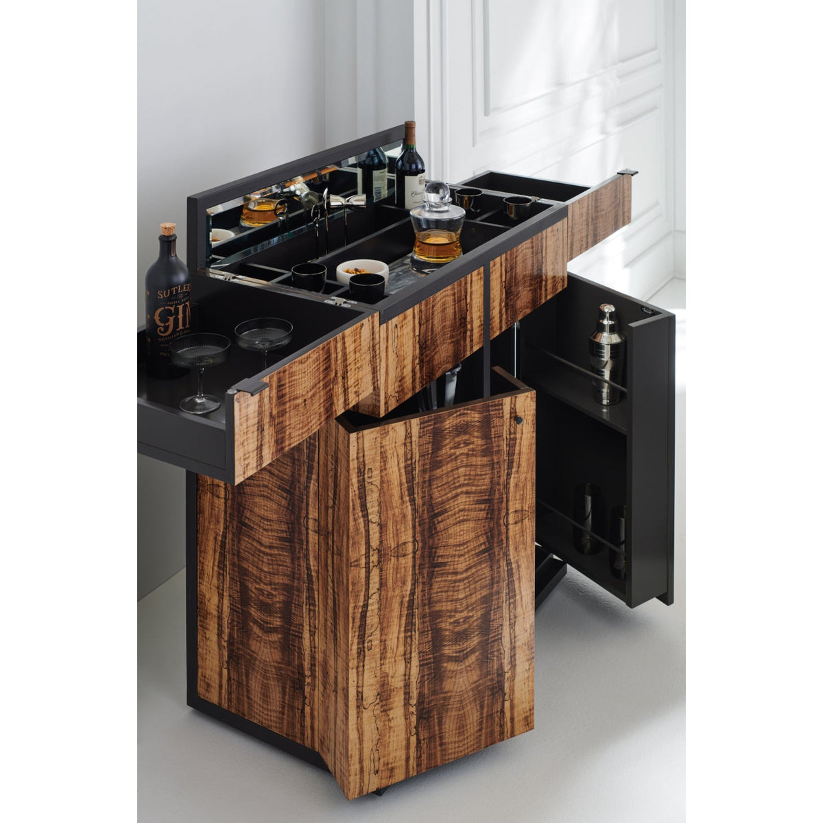 Flip-Top Mape Bar Cabinet | Caracole