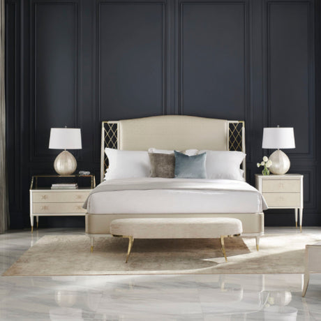 Beige Metal Trellis Bed | Caracole Star Of The Night