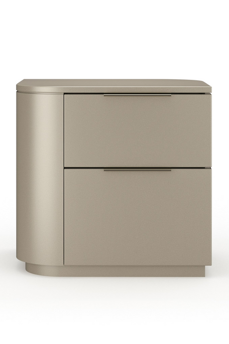 Silver Gloss 2-Drawer Nightstand | Caracole Oblique | Oroa.com