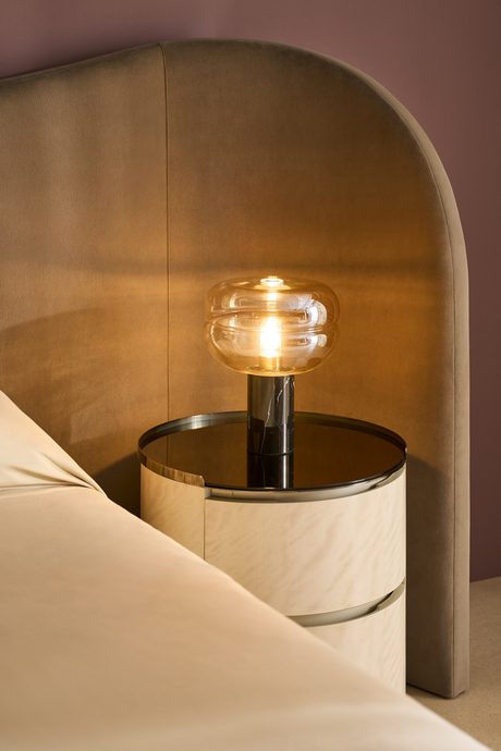 Taupe Velvet Bed | Caracole Clio | Oroa.com