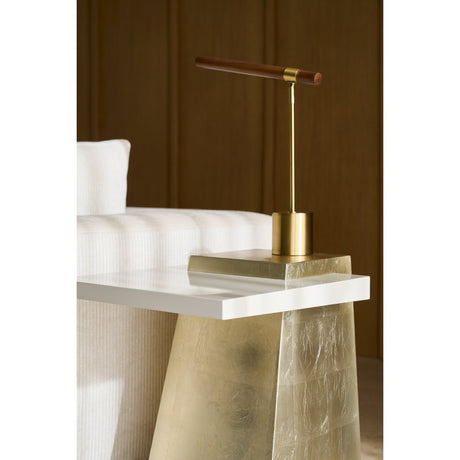 Wooden Trapezoid Side Table | Caracole Plank