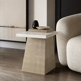 Wooden Trapezoid Side Table | Caracole Plank