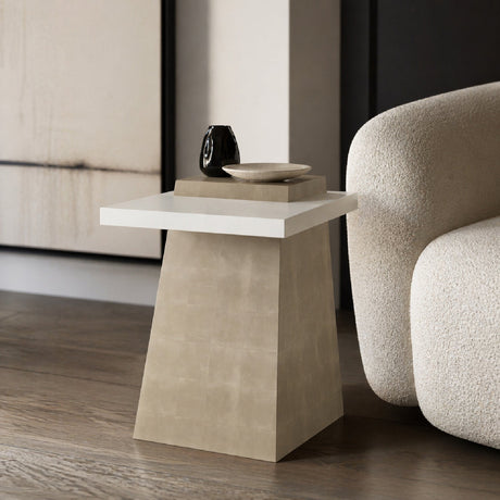 Wooden Trapezoid Side Table | Caracole Plank