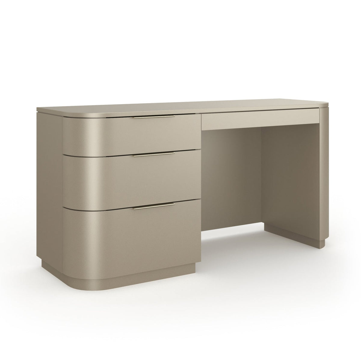 Silver 3-Drawer Desk | Caracole Oblique