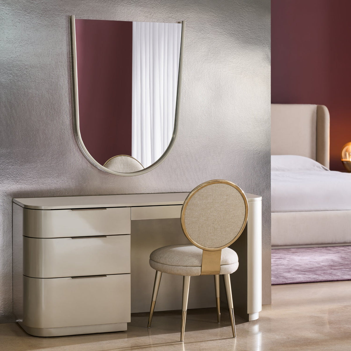 Silver 3-Drawer Desk | Caracole Oblique