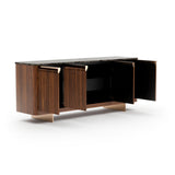 Smoked Walnut 4-Door Sideboard | Caracole Altura