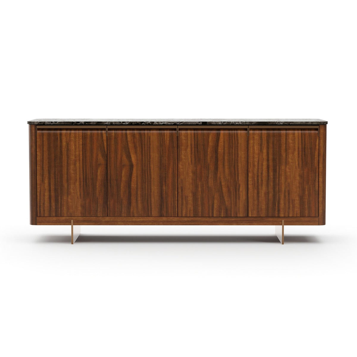 Smoked Walnut 4-Door Sideboard | Caracole Altura