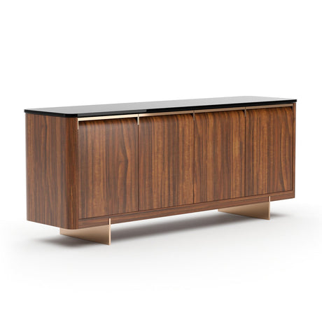 Smoked Walnut 4-Door Sideboard | Caracole Altura