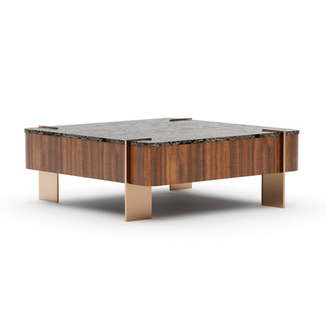 Square Walnut Cocktail Table | Caracole Altura