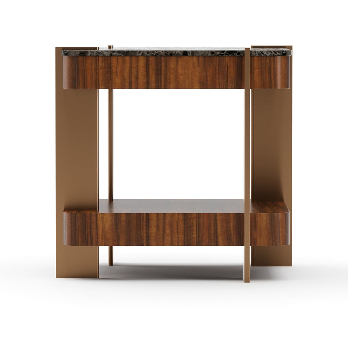 Smoked Walnut Square Side Table | Caracole Altura
