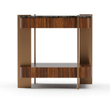 Smoked Walnut Square Side Table | Caracole Altura