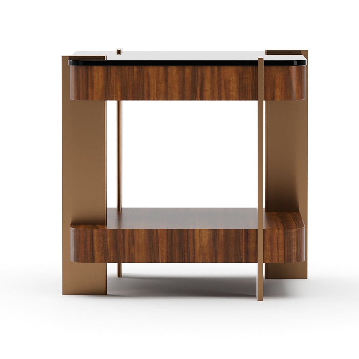 Smoked Walnut Square Side Table | Caracole Altura