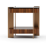 Smoked Walnut Square Side Table | Caracole Altura