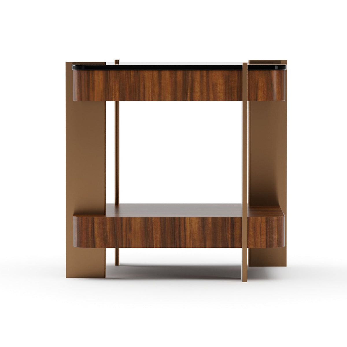 Smoked Walnut Square Side Table | Caracole Altura