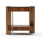 Smoked Walnut Square Side Table | Caracole Altura