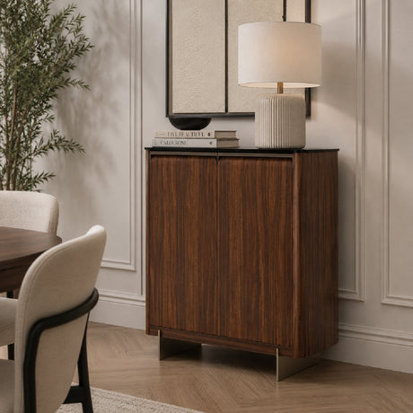Smoked Walnut 2-Door Cabinet | Caracole Altura