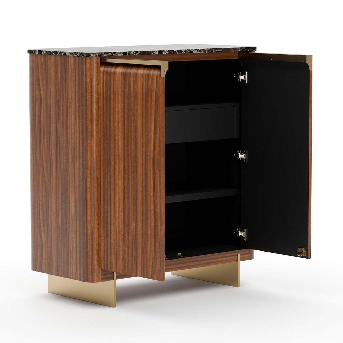 Smoked Walnut 2-Door Cabinet | Caracole Altura