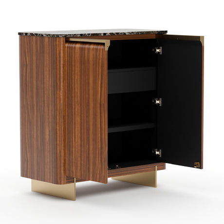 Smoked Walnut 2-Door Cabinet | Caracole Altura