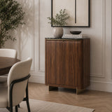 Smoked Walnut 2-Door Cabinet | Caracole Altura