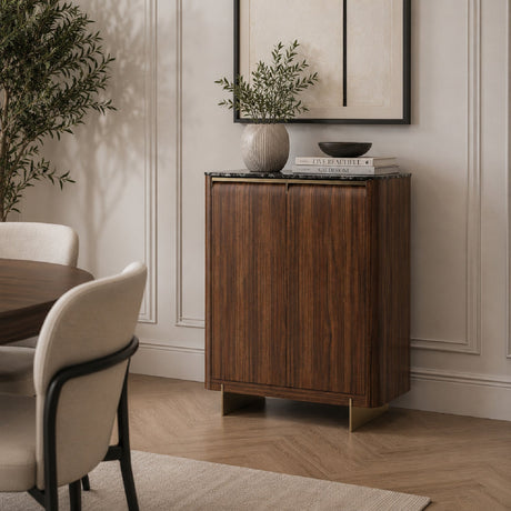 Smoked Walnut 2-Door Cabinet | Caracole Altura