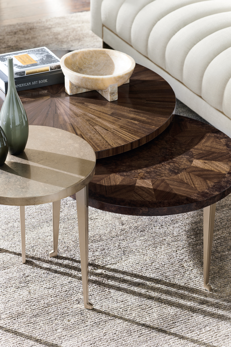 Gold Leaf Round Side Table | Caracole Honey Bunch | Oroa.com