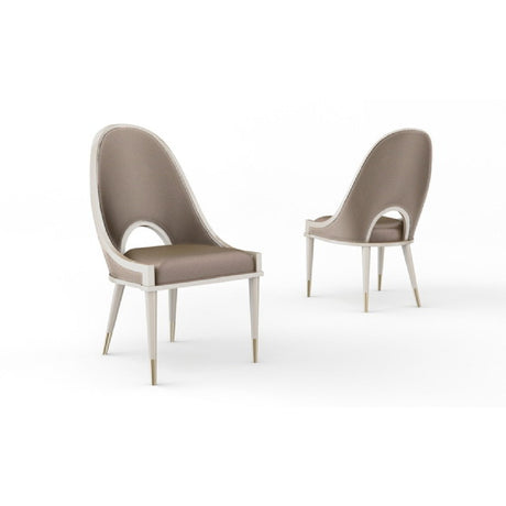 Taupe Cutout Back Dining Chair | Caracole