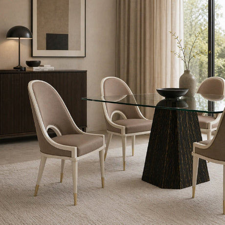 Taupe Cutout Back Dining Chair | Caracole