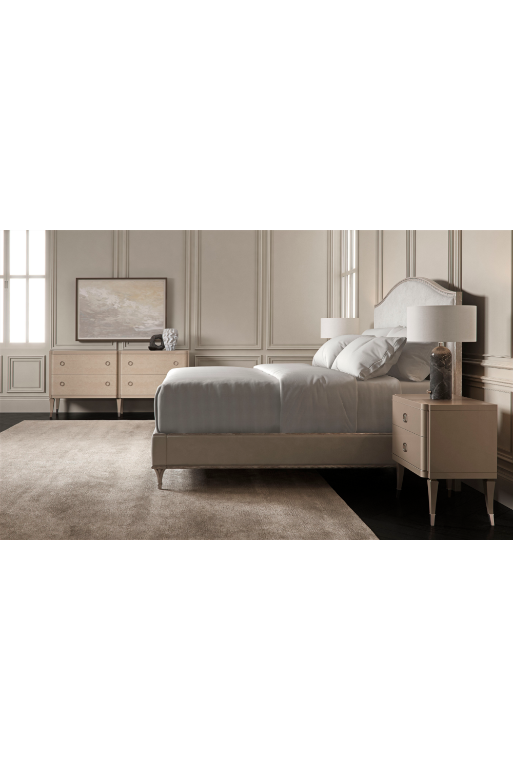 Soft Metallic 2-Drawer Nightstand | Caracole Perfect Match | Oroa.com